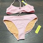 Summersalt Women’s 6 Light Pink High Dive Swim Top Classic Turn Down Bottom Swim Photo 0