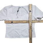 NAKD Puffy Shoulder Corset Top Womens Medium 38 White Side Zip Boho Photo 4