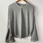 Madewell Waffle Knit Flare Sleeve Gray Top Size Small Photo 0