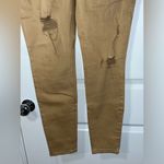 Westbound Distressed Holes Khaki Gold Colored High Rise Fitted Jeans Sz 8R Photo 8