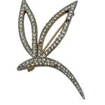 Swavorski Vintage Swarovski Dragonfly Brooch Gold Tone Rhinestone Photo 0