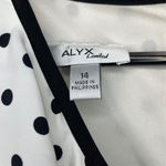 Vintage Polka Dot Belted Dress Mad Men Black White Polyester Size 14 Photo 6