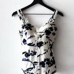 Athleta Aqualuxe Print Square Plunge Tankini Women’s Size S Floral Photo 0