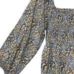 Madewell  Lucie 100% Cotton Smocked Floral Boho Balloon Sleeve Peplum Top size 14 Photo 4