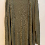 Rena Rowan  Long Sleeve Ribbed Button Down Cardigan Sweater Army Green Size 2X Photo 0