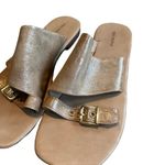 Free People  Mila Minimal Flat Sandals Metallic Slip-On Slides Casual Size 8 NIB Photo 3