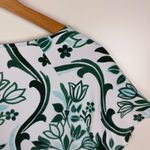 Talbots  Green Floral Print Top Medium Lightweight Stretch Preppy Bloomcore Comfy Photo 2