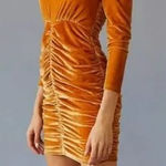 New‎ Mink Pink Women's Golden Bodycon Velvet Touch Ruched Dress Large Photo 0
