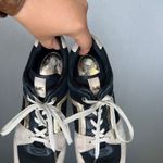 Michael Kors ‎ Wedge Sneakers Black Gold Suede Leather Athletic Shoes Size 8 Photo 5