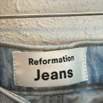 Reformation Women's Blue Distressed Jean Shorts High-Waisted Size 24 Photo 1