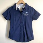 Port Authority Nantucket Island Bar Yoshi Short Sleeve Button Up Shirt Navy sz S women’s Photo 0