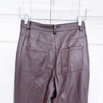 Avec Les Filles  Brown Faux Leather Straight Leg Pants Photo 7