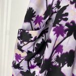 Apostrophe Tropical Floral Palm Tree Mini Skirt Size Medium Purple Black Office Photo 3
