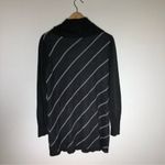 White House | Black Market Charcoal Gray Diagonal Stripe Cowl Neck Sweater Photo 4