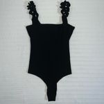 Reformation  Hampton Bodysuit Women’s Size M Black Minimalist Preppy Photo 3