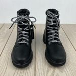 Sorel  Women's Lennox Leather Lace-Up STKD WP Boots US8.5 Black / Sea Salt $190 Photo 1