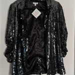 TCEC  Black‎ Sequin Jacket NEW - Size Small Photo 0