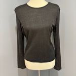 Dana Buchman Black and gold semi-sheer sparkle top going out NYE holidays bling party, Size M Photo 2
