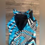 Longitude  Blue and Black Striped One Piece Swimsuit Photo 4