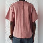 ZARA  NWT pink textured oversized short sleeve tee T-shirt, thick material Photo 3