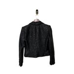L'Agence Scarlet Black Sequin Cropped Blazer with Rose Pin Size 6 Photo 7
