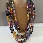 Barse Multi Color Mother Of Pearl Statement Necklace SS Chain and Clasp🔥 Purple Photo 1