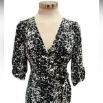 Club Monaco Floral Wrap Dress Black/White Size 0 Photo 5