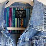 Love Culture  Medium Wash Distressed Boho Denim Jacket A Photo 3