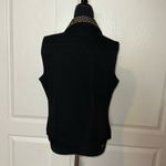 90s VTG CHEETAH RHINESTONE BLING BLACK BOXY VEST Size M Photo 2