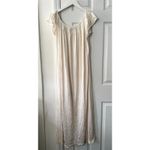 Vassarette Ivory Cream Modest Cap Sleeve Full Length Satin Nightgown Medium Vtg Photo 1