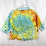 One World XXL Jacket Handmade Tie Dye Cropped Short Sleeve Rainbow Denim 185 Photo 1