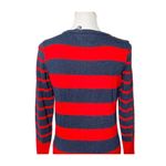 Tommy Hilfiger Knit Top Womens S Red Blue Striped Shimmery Nautical Preppy Photo 4