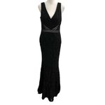 Lulus  Embroidered Floral Lace Mermaid Maxi Dress Gown Black size Medium Photo 3