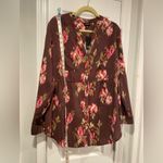 Torrid NWT Emma Babydoll Tunic Blair Floral Burgundy Pink Long Sleeve Top Size L Photo 6