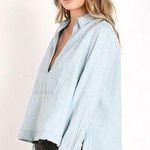 Free People (Reworked)  Ready or Not Chambray Top In Color Rumi Wash Photo 0