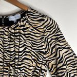 Lost + Wander Can't Be Tamed Black Beige Long Sleeve Smocked Zebra Print Dress XS Photo 5