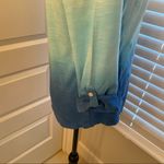 Blue, white and teal hombre 3/4 sleeve top Photo 4