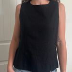 Dress Barn black linen embroidered tank top Photo 0