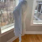 Pulse  Light Gray Ribbed Cotton Scoop Neck Long Sleeve Henley Tee Shirt Sz XS Photo 1