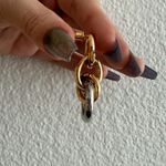 Mixed Metal Round Chain Link Dangle Earrings in Gold & Silver Photo 3