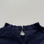 J. Crew Factory Navy & White Ruffle Collar Striped Sweater Photo 10