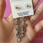 ALDO  occasion earrings ZIRCONE CUBIQUE crystal tassel silver tone drops Photo 3