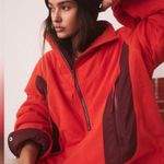Free People Movement Oversized Colorblock Climber Red Poppy Combo Jacket Photo 1