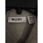 Units Women's Medium Green 100% Linen Long Sleeve Button Up Shirt Top Photo 3