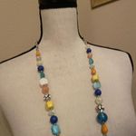 Women’s Necklace Beaded Statement Blue Green Yellow Multi Color Beads Photo 6