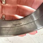 Bottega Veneta Sterling Silver Intrecciato Patent Leather Bangle Bracelet Photo 5