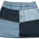 Wild Fable Denim Mini Skirt Patchwork Size 10 Retro Fun Boho Western Photo 4