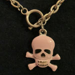 Mall goth pink skull and crossbones necklace Photo 0
