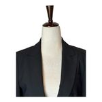Theory  Blazer Women 6 Black Single Breasted One Button Close Stretch Ponte Photo 3