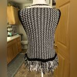 Mystree fringe black and white sweater tank Photo 4